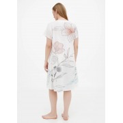 Молочна домашня сукня Cotpark 2XL,3XL,4XL,5XL з квітковим принтом 21036